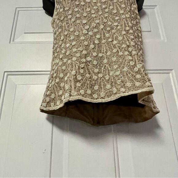 Vtg Adrianna Pappel Evening Silk Beaded Embroidered Pearl Sleeveless Top S - Picture 4 of 16